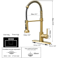 Aquacúbico Hot Selling Brass Cupc certificado certificado Down Spring Gold Single Many Faucet